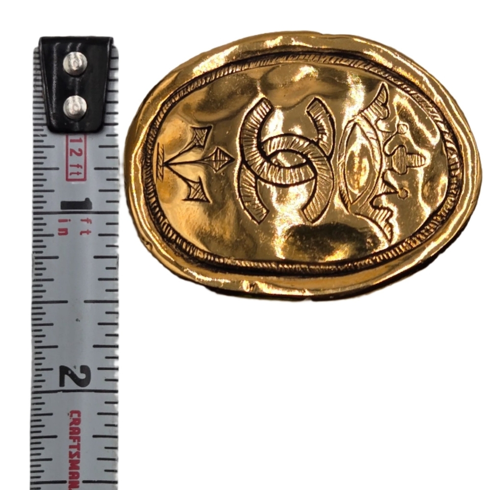#15 Chanel Brooch Coco Mark Oval GP Plated Gold  - Picture 4 of 15